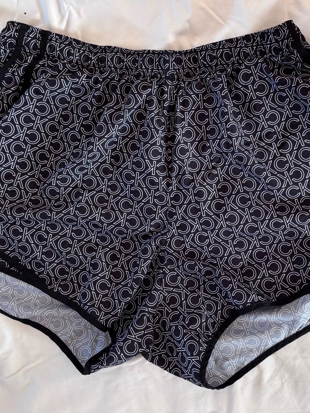 Calvin Klein Black Shorts with White CK Logo Print